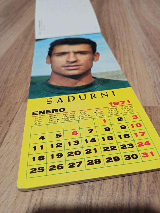 Calendario FC Barcelona año 1971