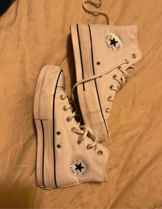 converse altas doble suela blancas