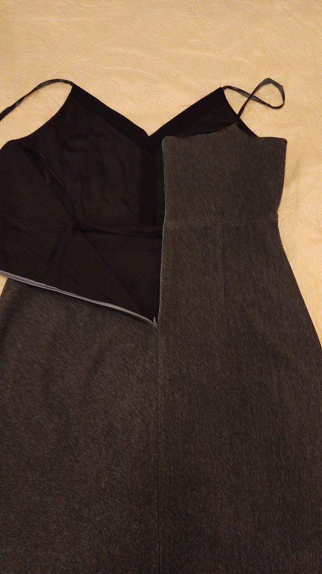 vestido invierno paño gris