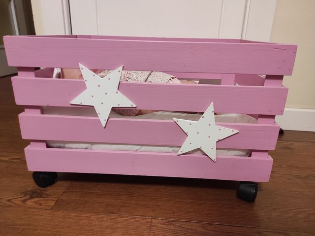 Juguetero madera con ruedas