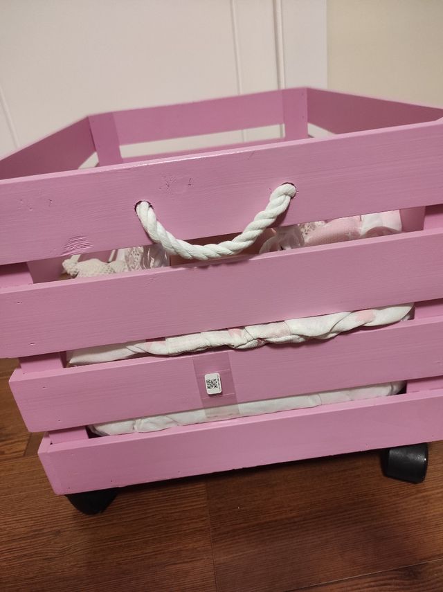 Juguetero madera con ruedas