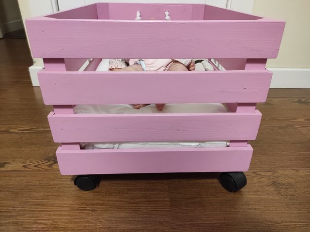 Juguetero madera con ruedas