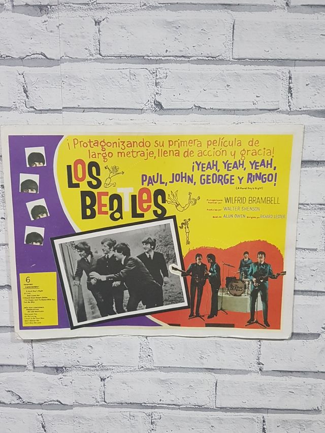 THE BEATLES POSTER ANTIGUO DE SU 1erPELICULA