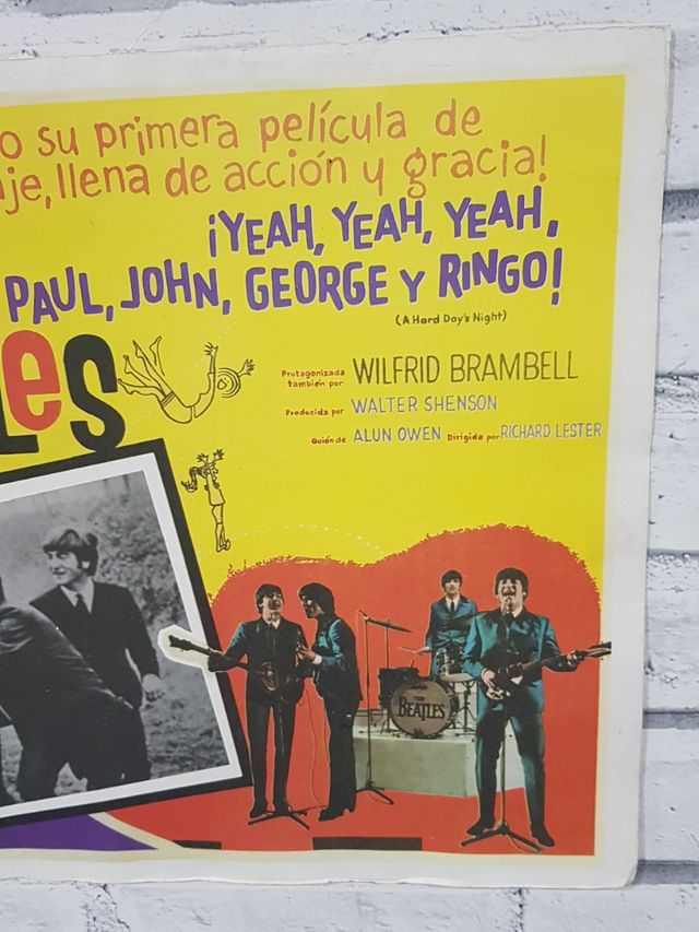 THE BEATLES POSTER ANTIGUO DE SU 1erPELICULA
