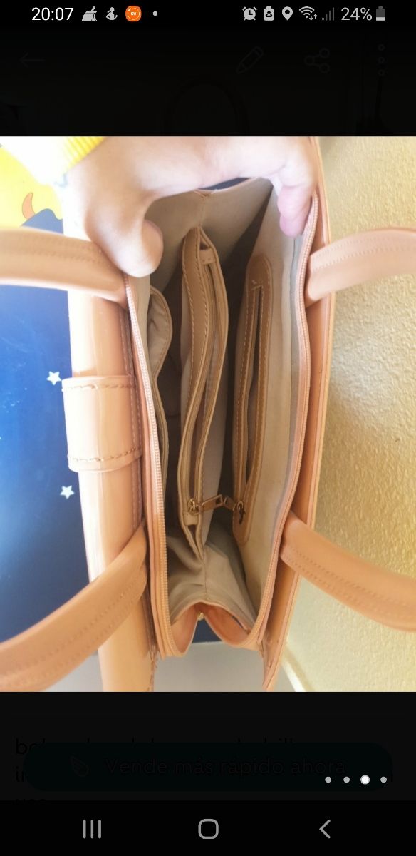 bolso de charol rosa