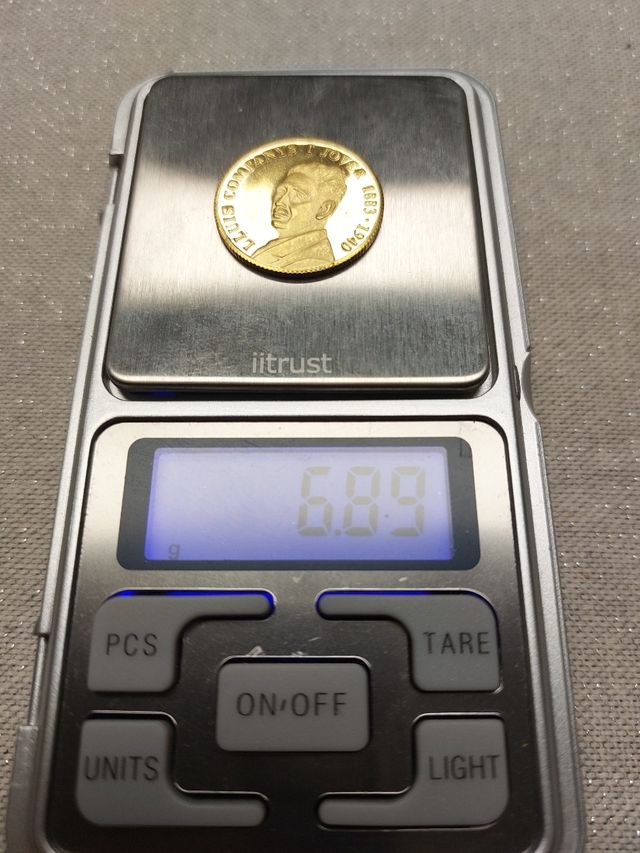 Moneda oro de 22kl. Luis Companys