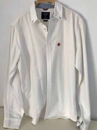Camisa hombre Springfield Blanca de segunda mano por 10 EUR en Málaga en  WALLAPOP