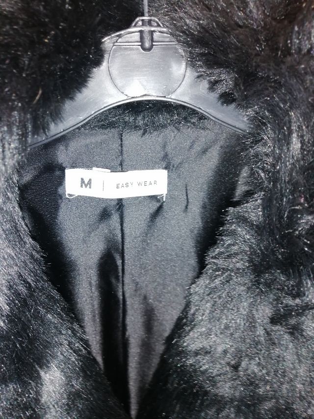 Abrigo de pelo negro Corte inglés