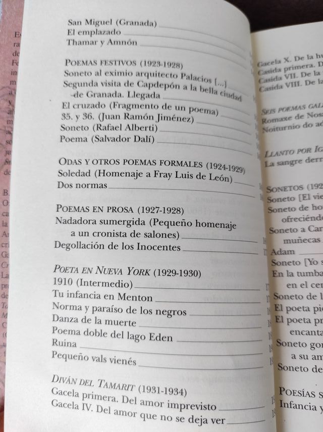 Libro Antología Poética. Federico García Lorca