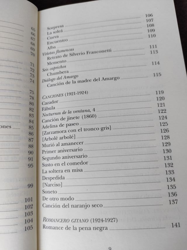 Libro Antología Poética. Federico García Lorca