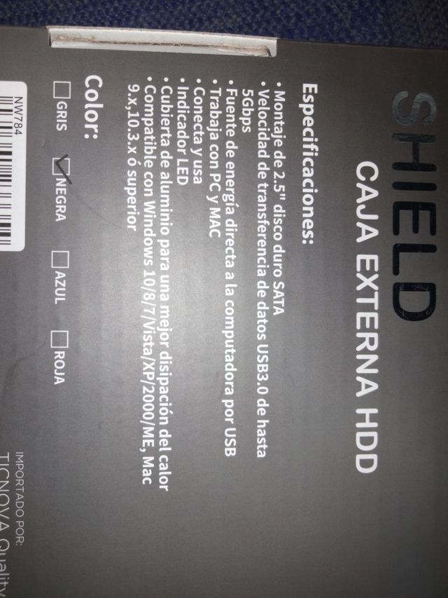 SHIELD caja externa hdd