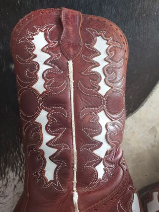 Botas piel color burdeos estilo cowboy de segunda mano por 30 EUR en  Valencia en WALLAPOP