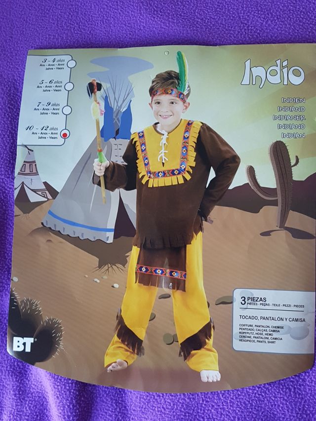disfraz indio niño
