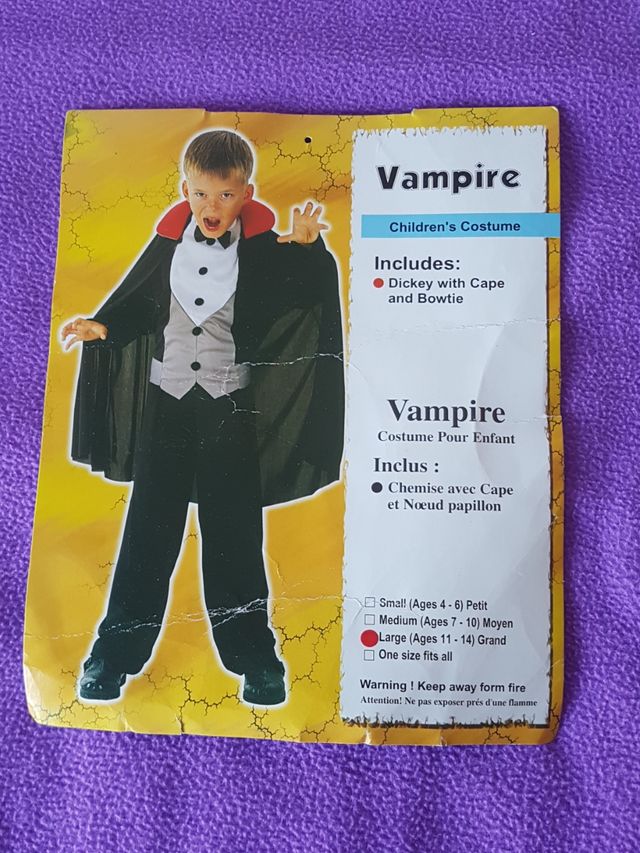 disfraz vampiro niño