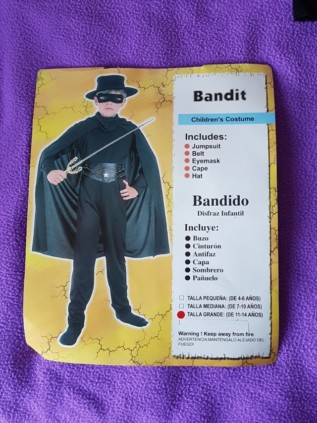 disfraz el zorro niño
