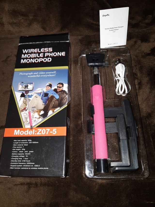 Bastão móvel selfie. Monopé de telefone celular sem fio