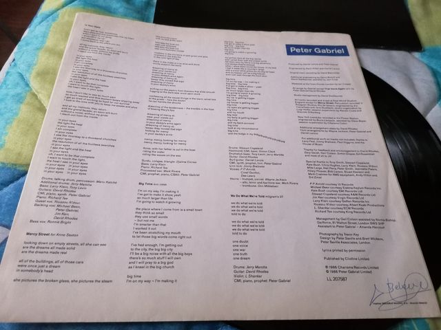 DISCO DE VINILO SO PETER GABRIEL