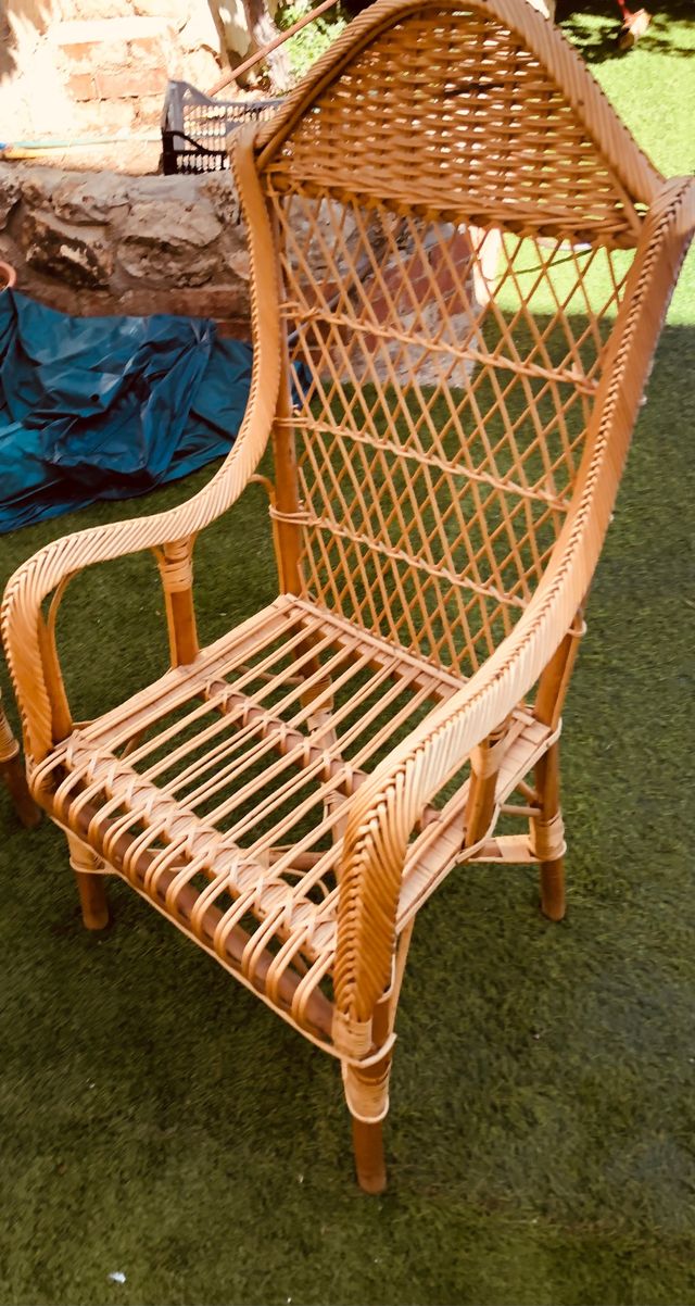 Sillón una plaza mimbre