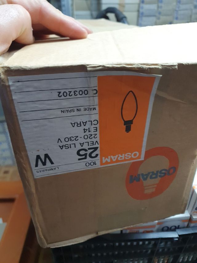 bombilla de vela osram de 25 w traslucida 230 v