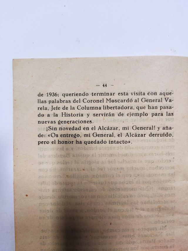 documento turistico vecchio lotto Alcazar de Toledo