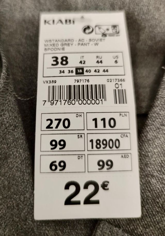 Pantalón gris Kiabi