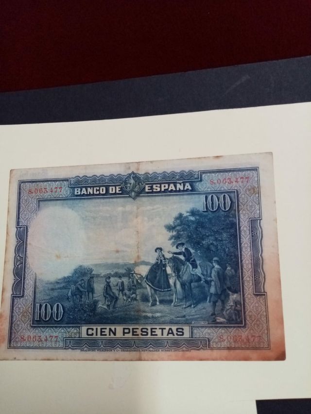 Banco de España, billete de 100 pesetas, año 1928,