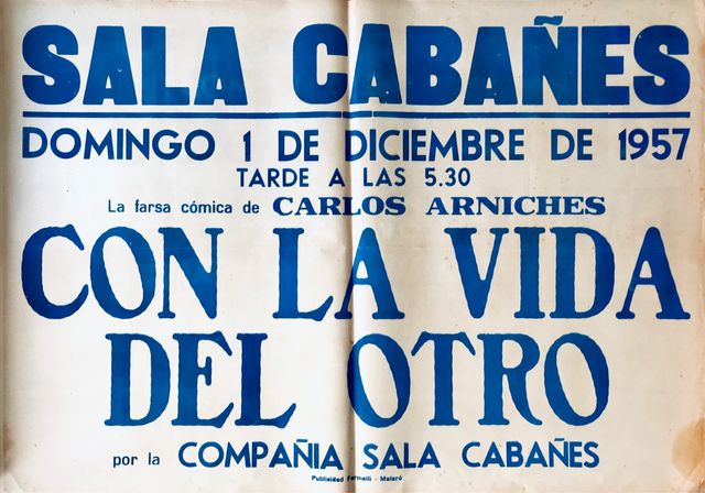 Tipografía original 1957 "Con la vida del otro"