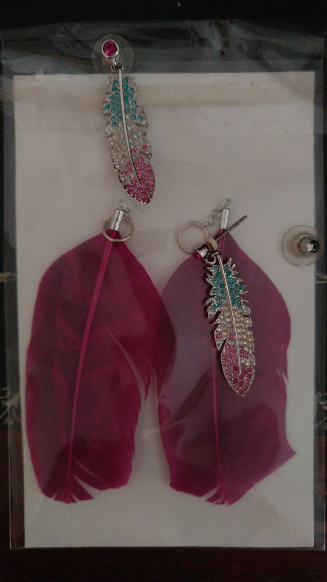 PENDIENTES  Swarovski - aretes de plumas