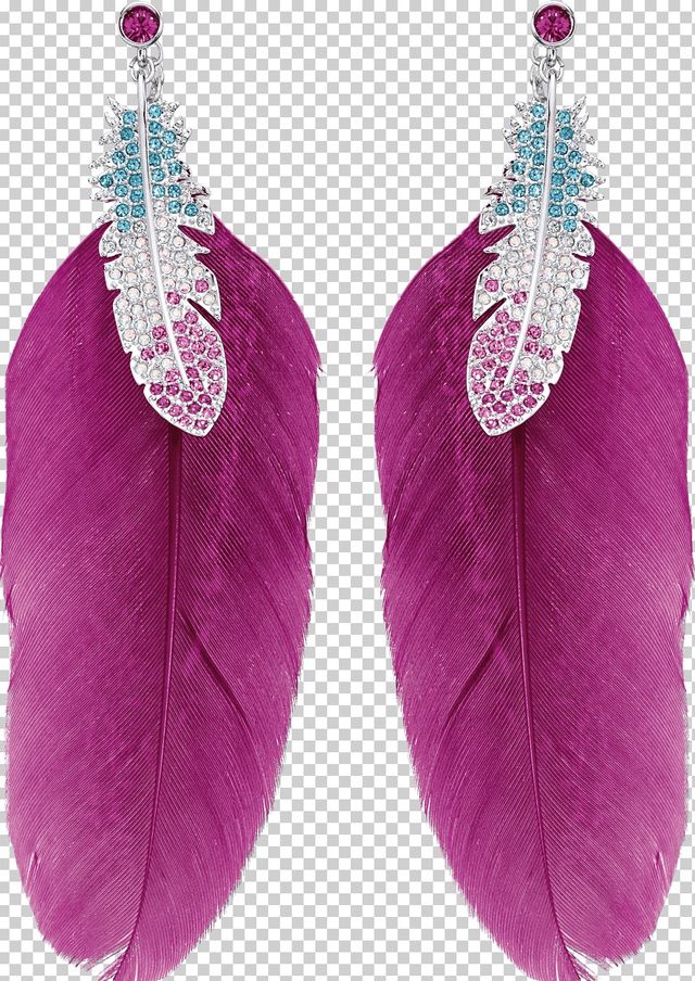 PENDIENTES  Swarovski - aretes de plumas