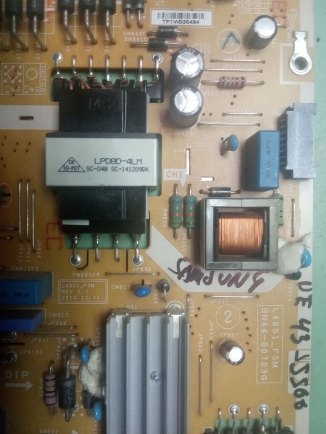 fuente de alimentación Samsung UE 43J5500