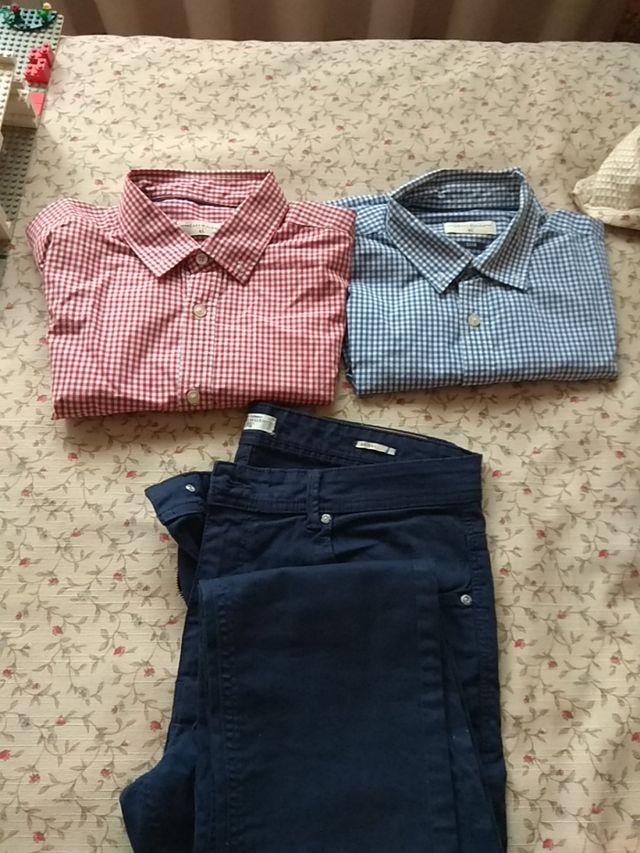 conjunto pantalón y dos camisas nuevas
