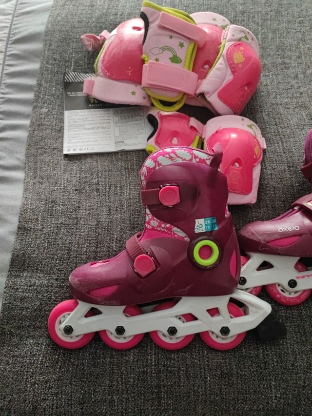 Patines en linea + protecciones talla 28-30