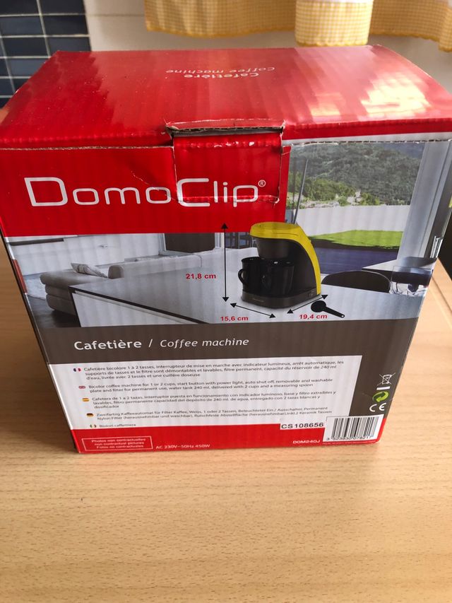 Cafetera portátil,con 2 tazas y cucharilla cafe