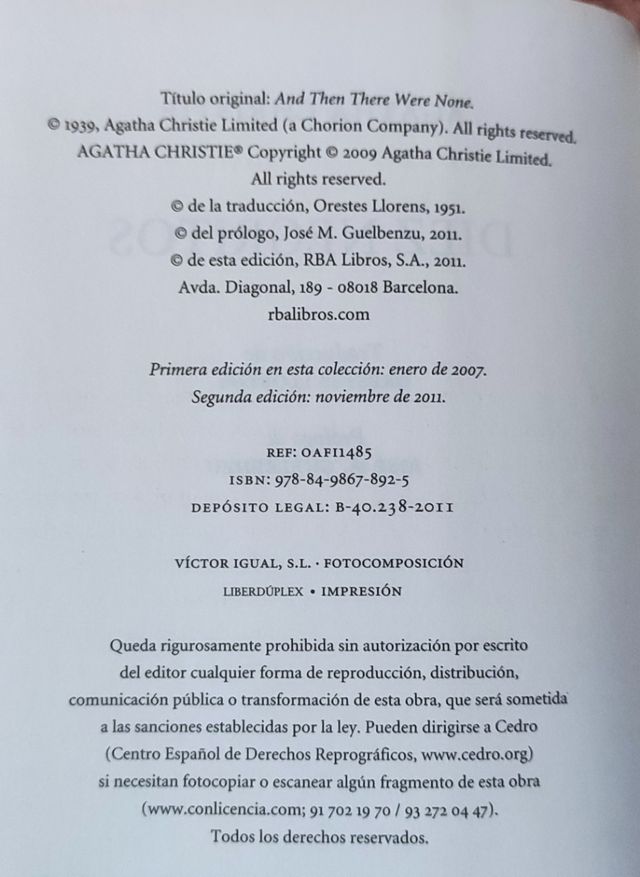 Dies Negritos - Agatha Christie