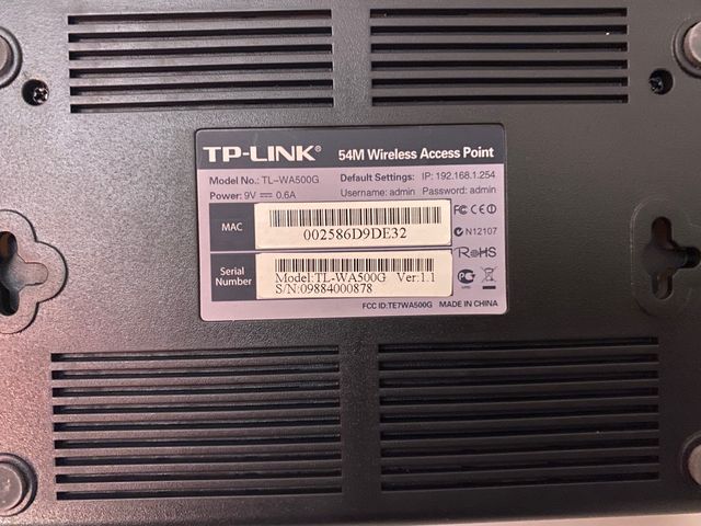 TP-LINK tl-wa500g 54 Mbps Extended