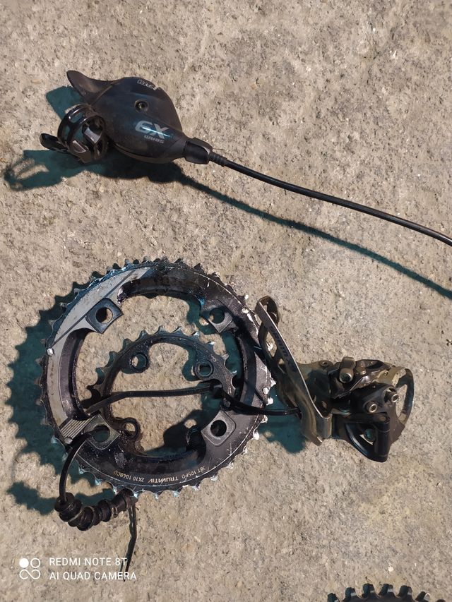 Maneta, cambio y platos sram x9