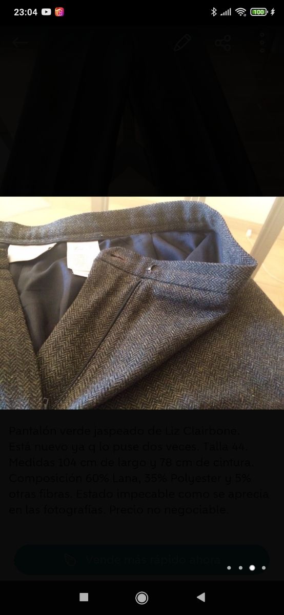 Pantalón verde jaspeado de Liz Clairbone.