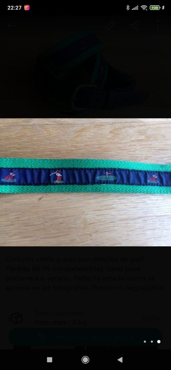 Cinturón con detalles de Golf