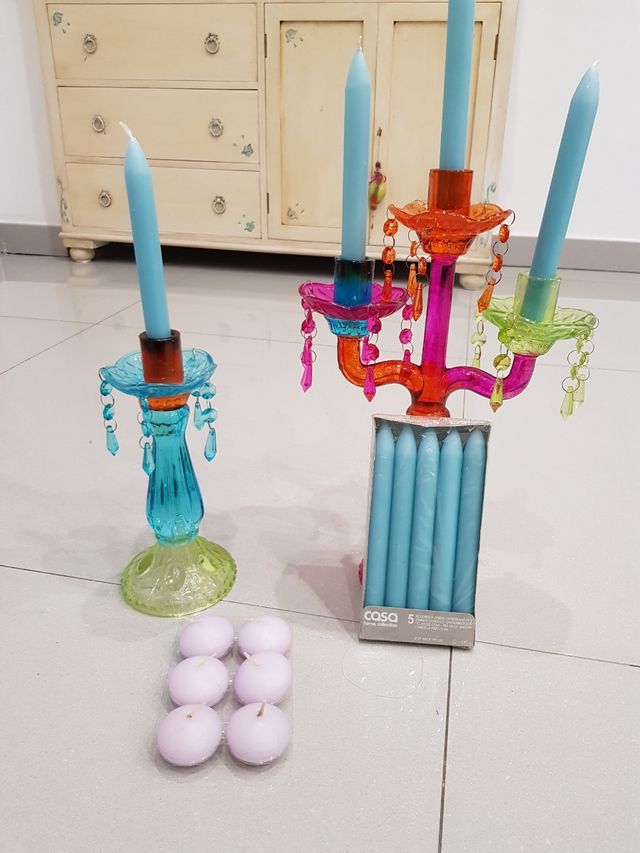 CANDELABROS RETRO DE CRISTAL