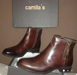 Rebajas! Botines marrones de PIEL,a estrenar,mujer de segunda mano por 55  EUR en Santiga en WALLAPOP
