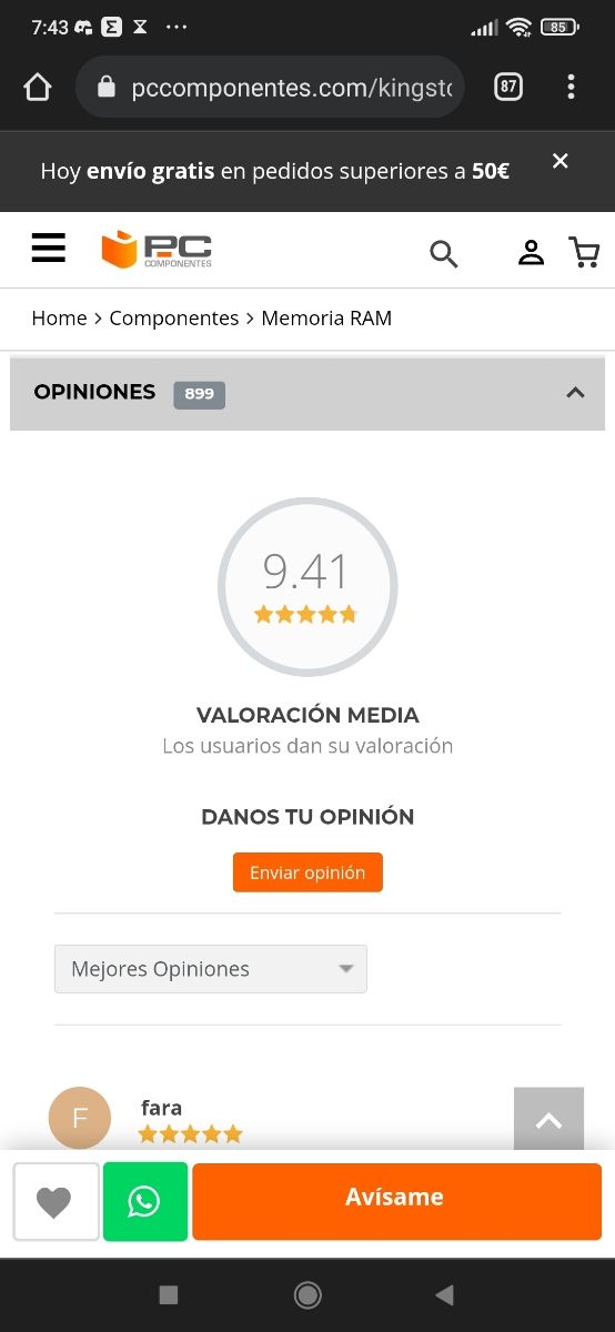 Memorias hiper X fury blue DDR3 4GB