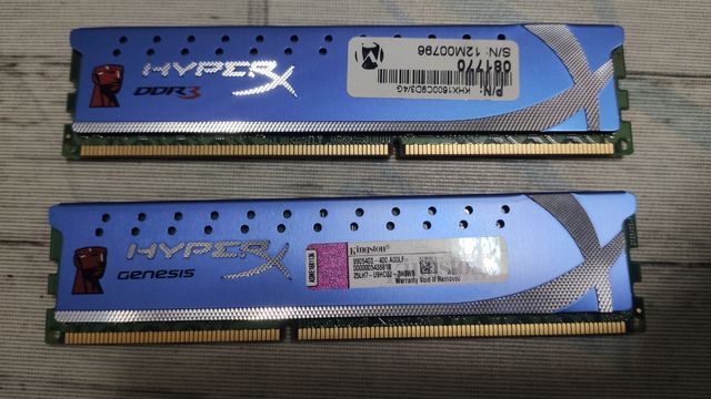 Memorias hiper X fury blue DDR3 4GB