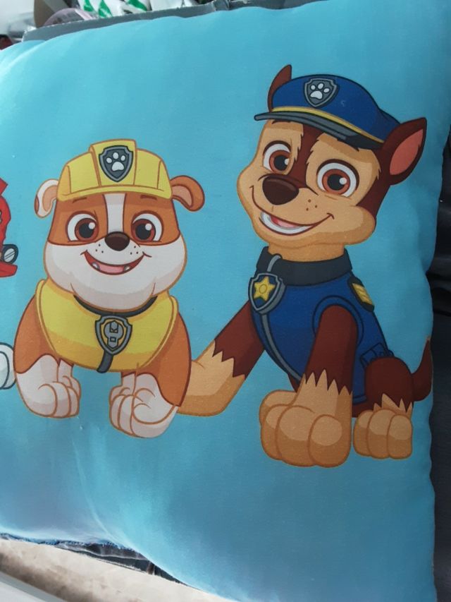 cojín Patrulla Canina muy nuevo 40X40 con relleno
