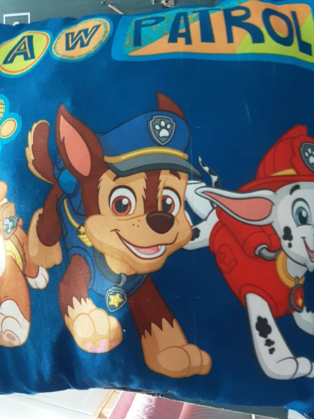 cojín Patrulla Canina muy nuevo 40X40 con relleno