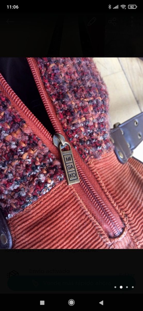 Bolso Naranja de Misako. Tipo Boho.