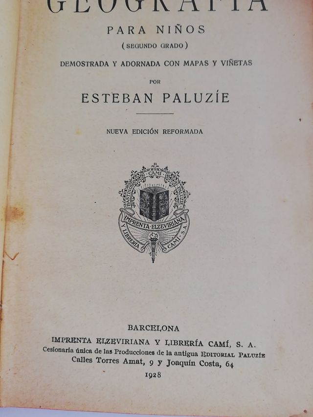 Geografía. E. Paluzie año 1928