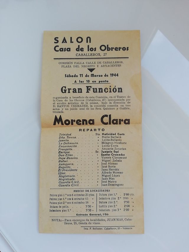 publicidad de la falla caballeros, Plaza negrito