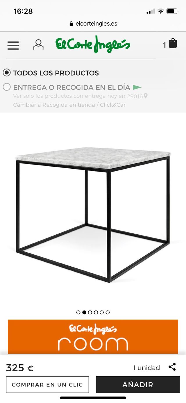 Mesa auxiliar mármol el corte ingles nueva