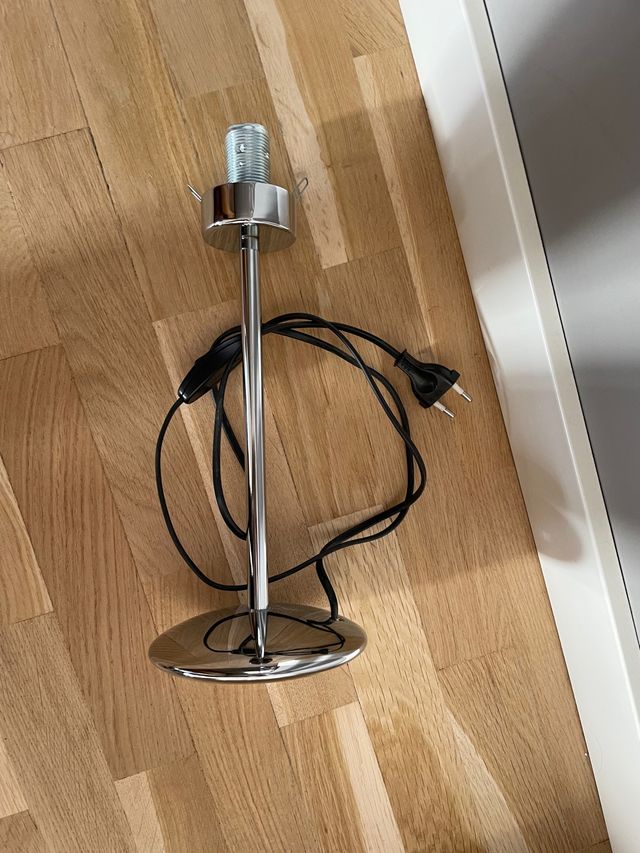 Base candeeiro metálica brilhante