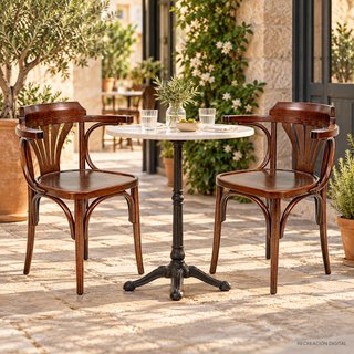 Silla París con brazos madera para hostelería